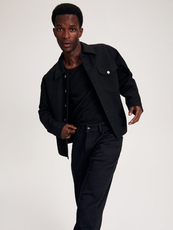 Reserved Men Slim Jeans With Wash Effect P6H08T1561 Apparel Black