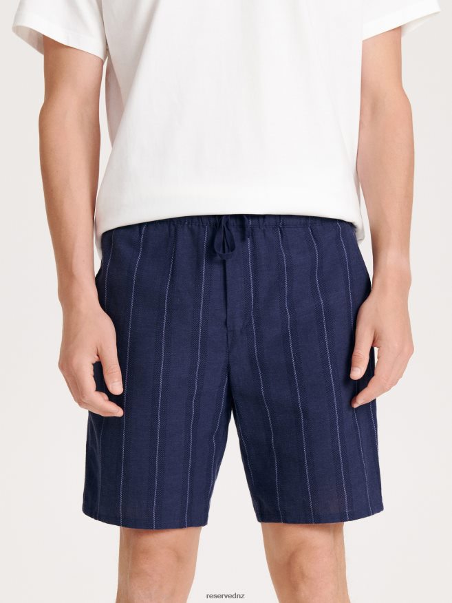 Reserved Men Cotton Jogger Shorts P6H08T1413 Apparel Navy