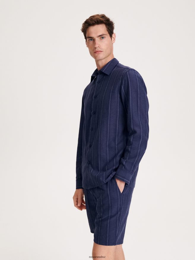 Reserved Men Cotton Jogger Shorts P6H08T1413 Apparel Navy