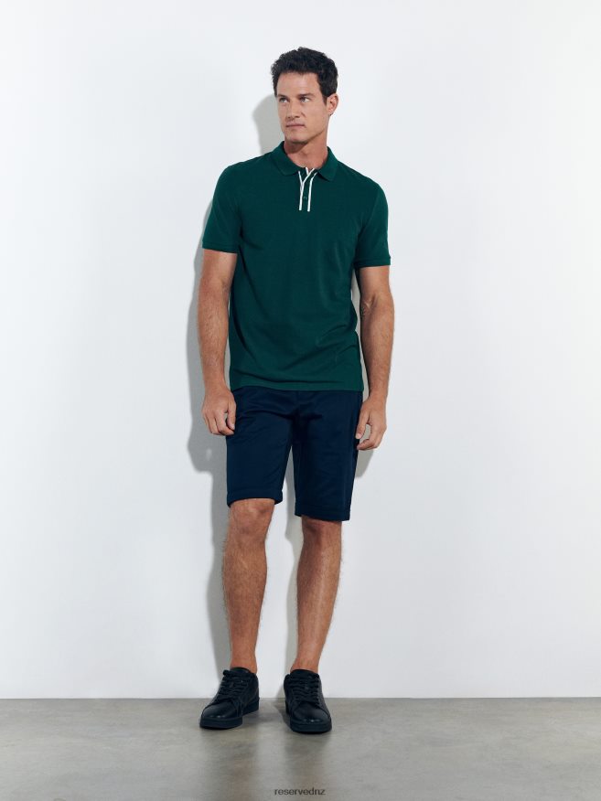 Reserved Men Cotton Rich Slim Shorts P6H08T1414 Apparel Navy