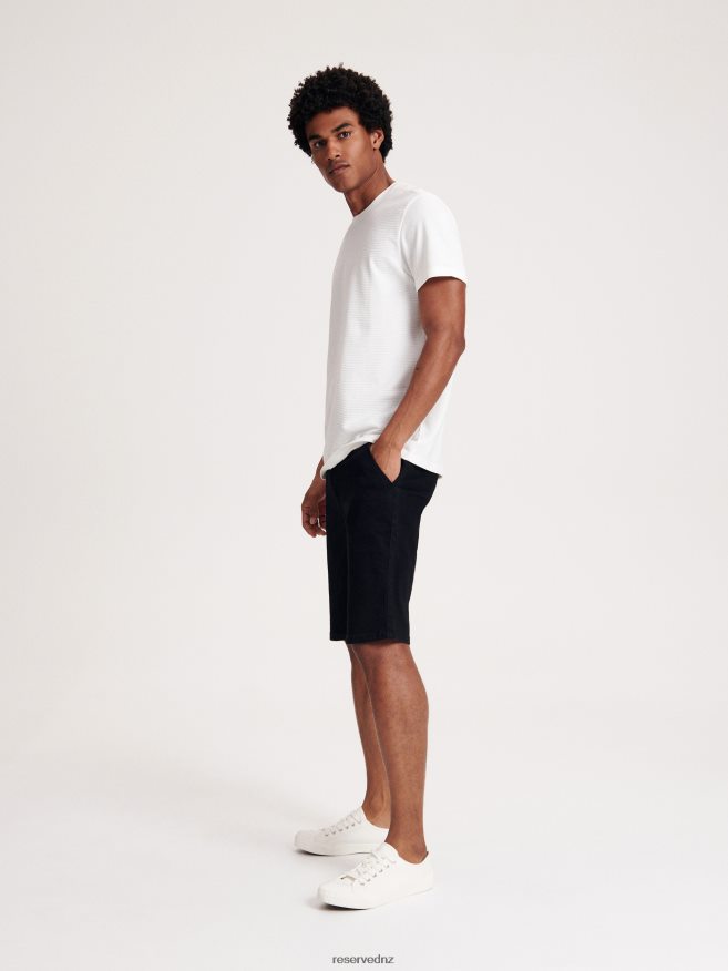 Reserved Men Denim Chino Shorts P6H08T1427 Apparel Black