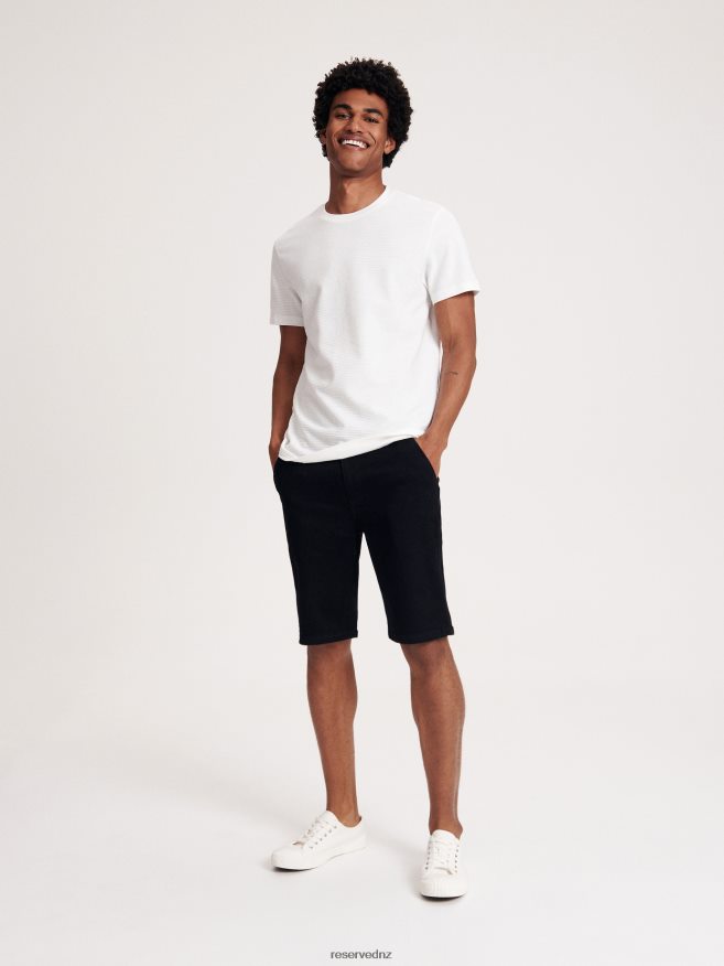 Reserved Men Denim Chino Shorts P6H08T1427 Apparel Black