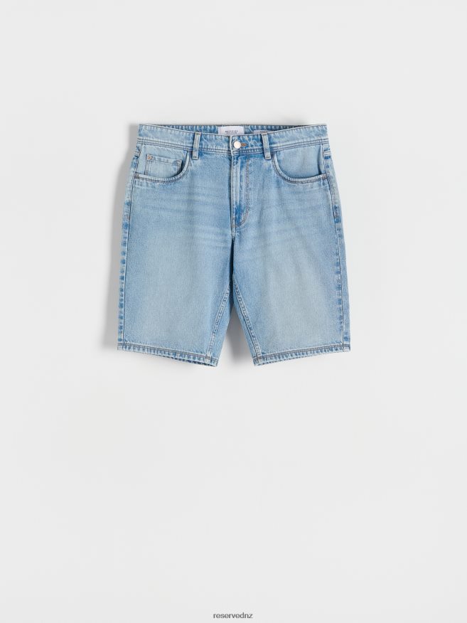 Reserved Men Denim Regular Shorts P6H08T1437 Apparel Blue