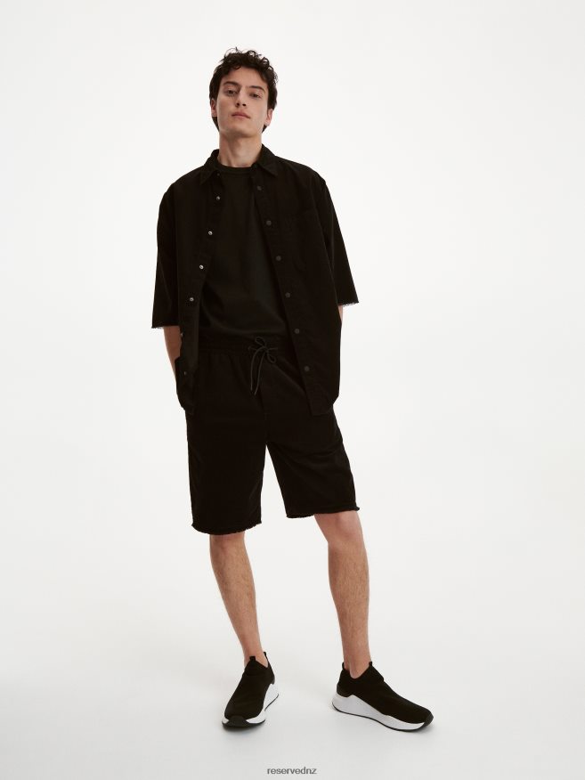 Reserved Men Loose Jogger Shorts P6H08T1428 Apparel Black
