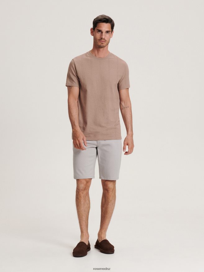 Reserved Men Regular Carrot Shorts With Belt P6H08T1432 Apparel Light Grey