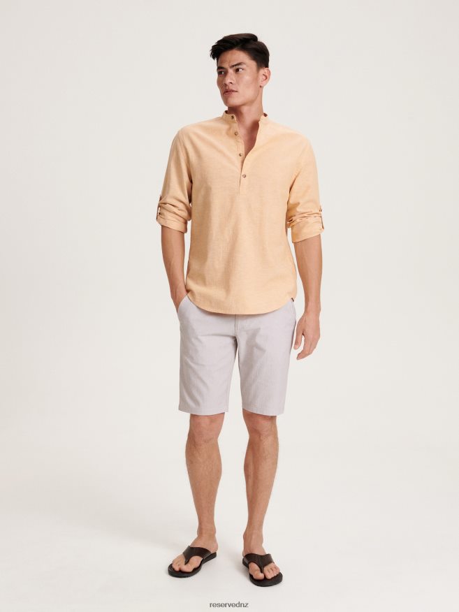 Reserved Men Regular Fit Cotton Shorts P6H08T1458 Apparel Beige