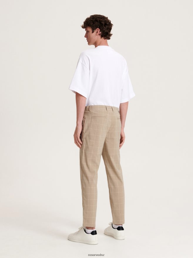 Reserved Men Carrot Slim Trousers P6H08T1107 Apparel Beige