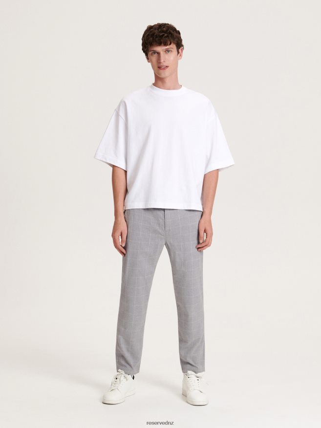 Reserved Men Carrot Slim Trousers P6H08T1144 Apparel Dark Grey