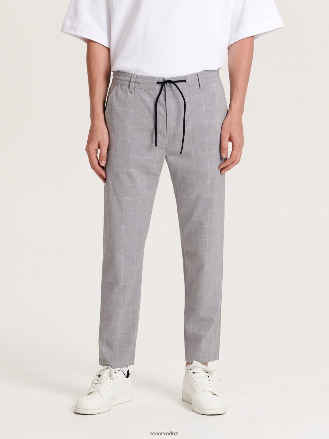 Reserved Men Carrot Slim Trousers P6H08T1144 Apparel Dark Grey