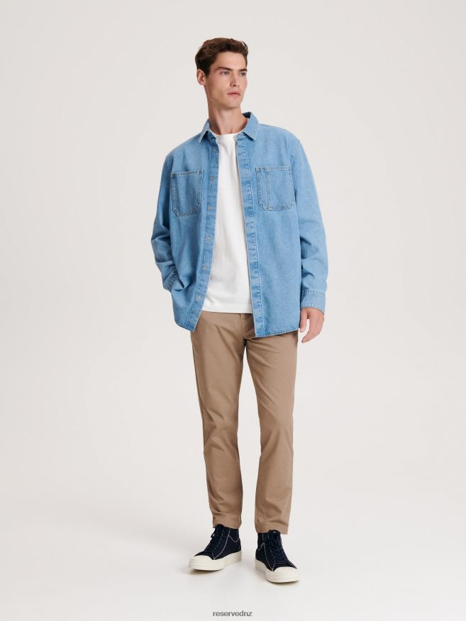 Reserved Men Carrot Slim Trousers P6H08T1480 Apparel Beige