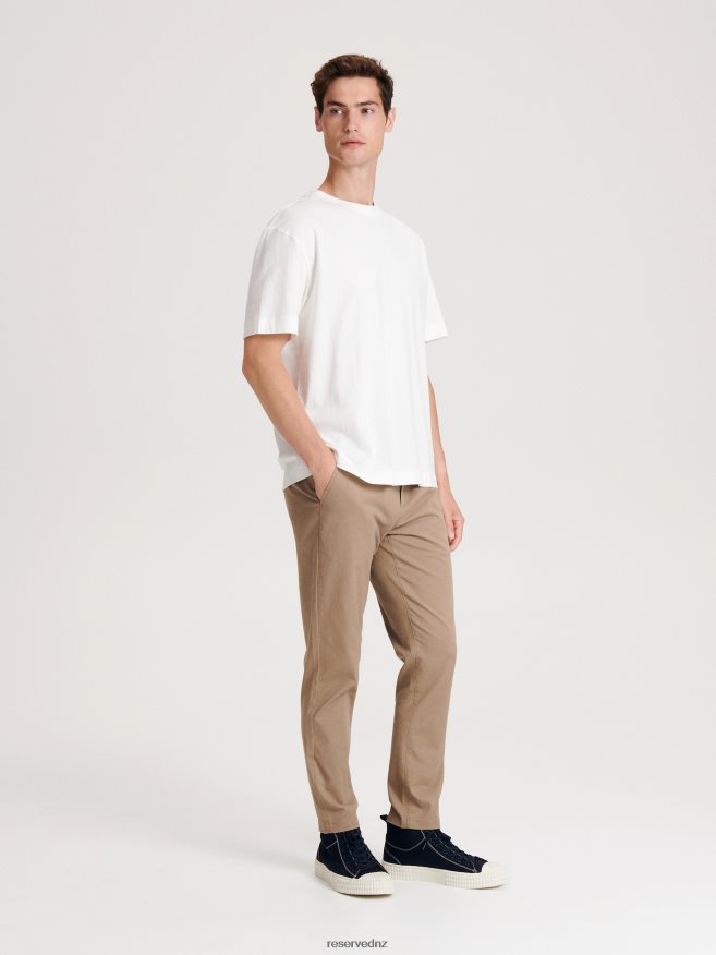Reserved Men Carrot Slim Trousers P6H08T1480 Apparel Beige