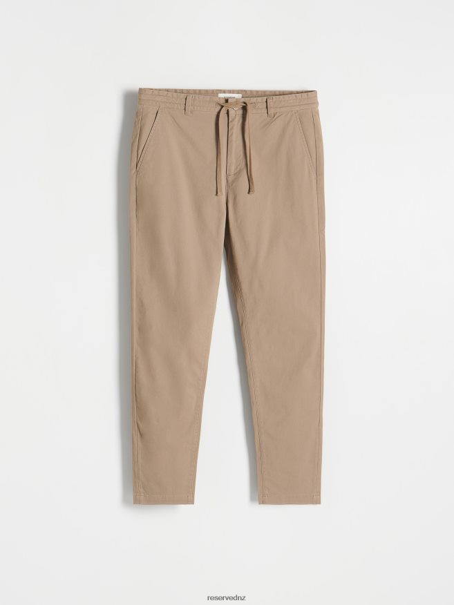 Reserved Men Carrot Slim Trousers P6H08T1480 Apparel Beige