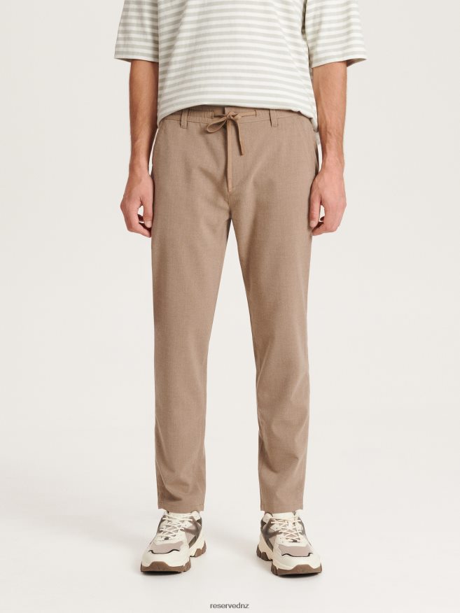 Reserved Men Carrot Slim Trousers P6H08T1481 Apparel Beige