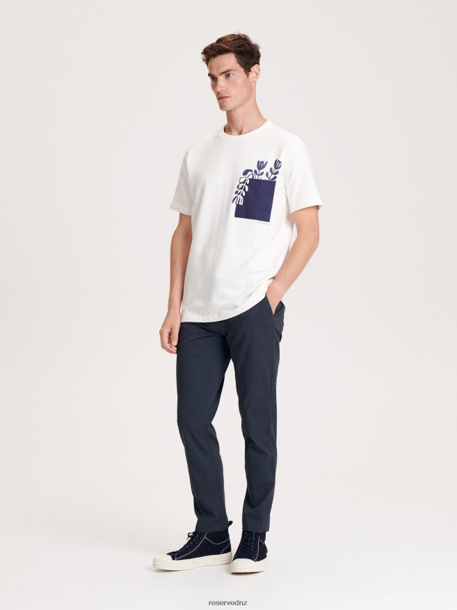 Reserved Men Carrot Slim Trousers P6H08T1482 Apparel Navy