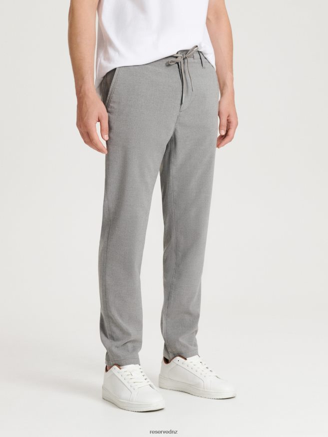 Reserved Men Carrot Slim Trousers P6H08T1483 Apparel Dark Grey