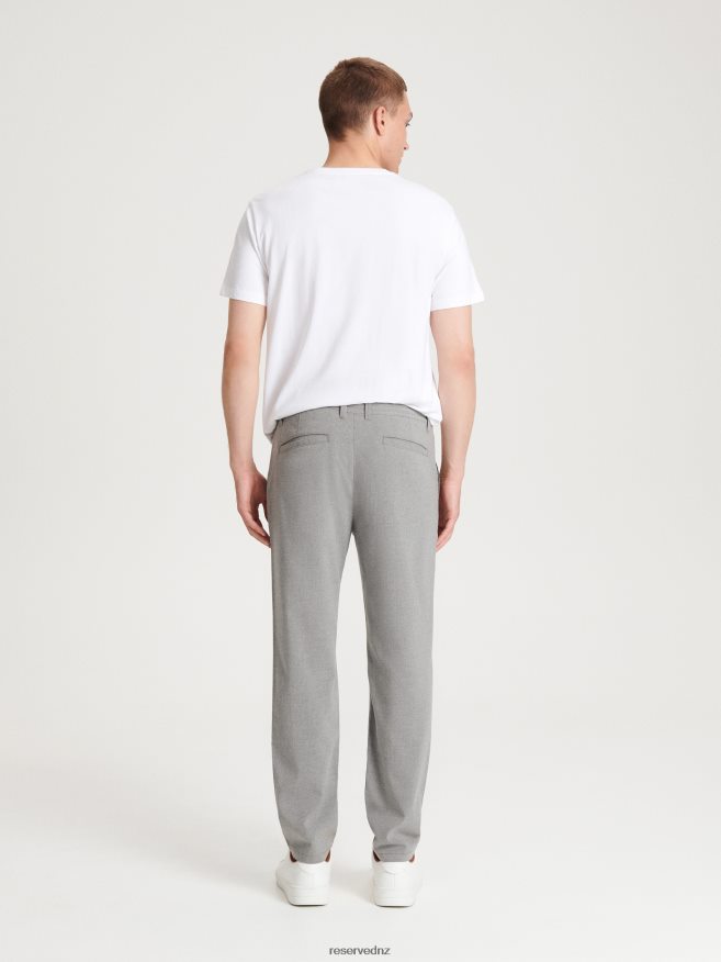 Reserved Men Carrot Slim Trousers P6H08T1483 Apparel Dark Grey