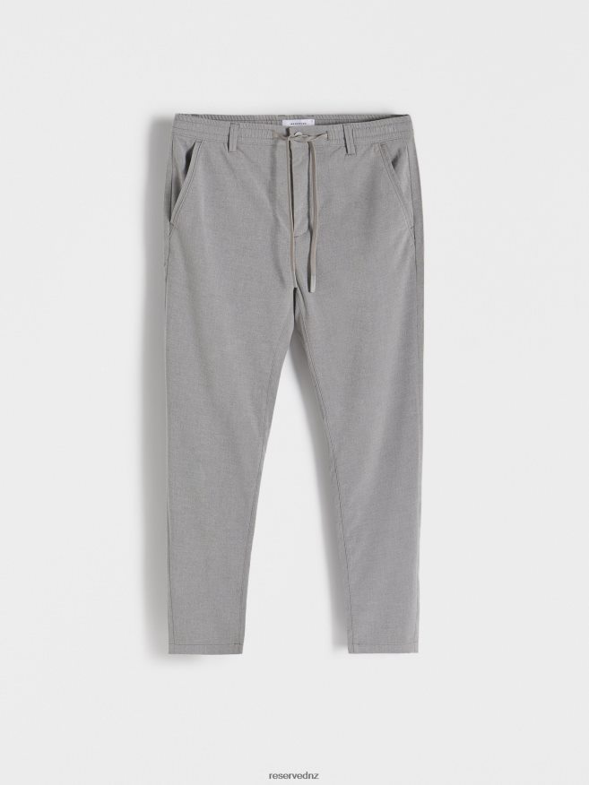 Reserved Men Carrot Slim Trousers P6H08T1483 Apparel Dark Grey