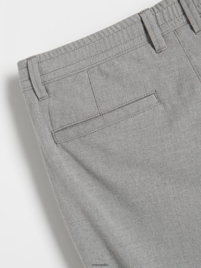 Reserved Men Carrot Slim Trousers P6H08T1483 Apparel Dark Grey