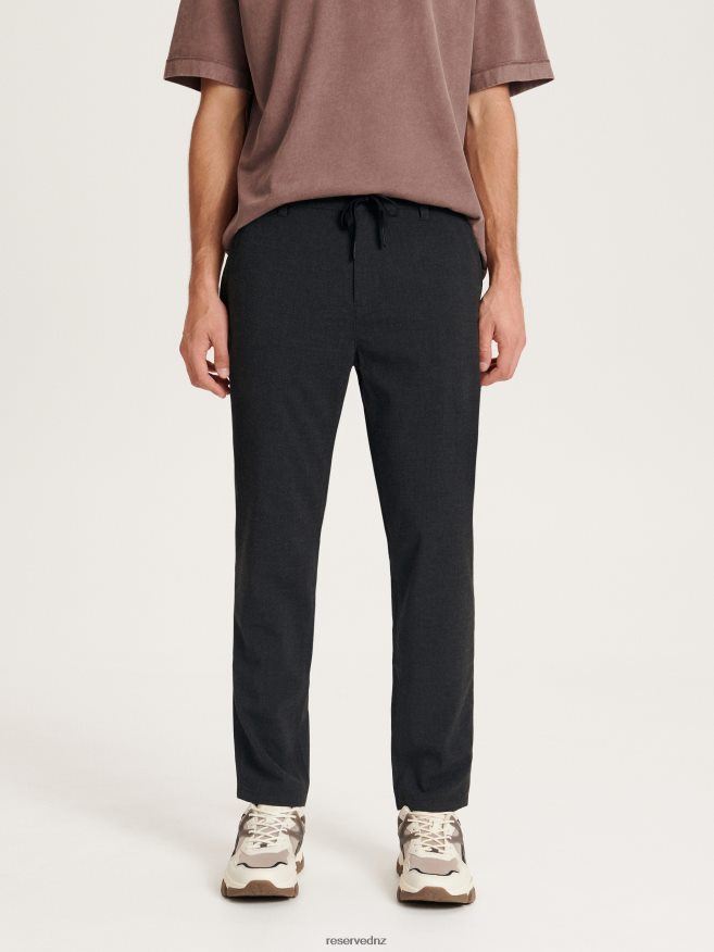 Reserved Men Carrot Slim Trousers P6H08T1484 Apparel Black