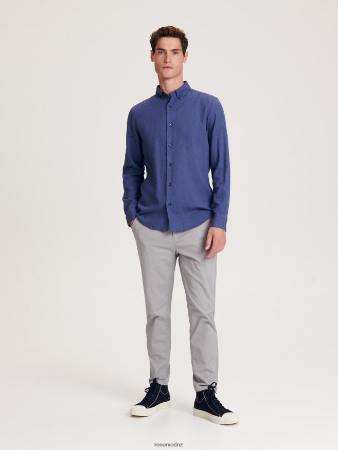 Reserved Men Carrot Slim Trousers P6H08T1485 Apparel Dark Grey