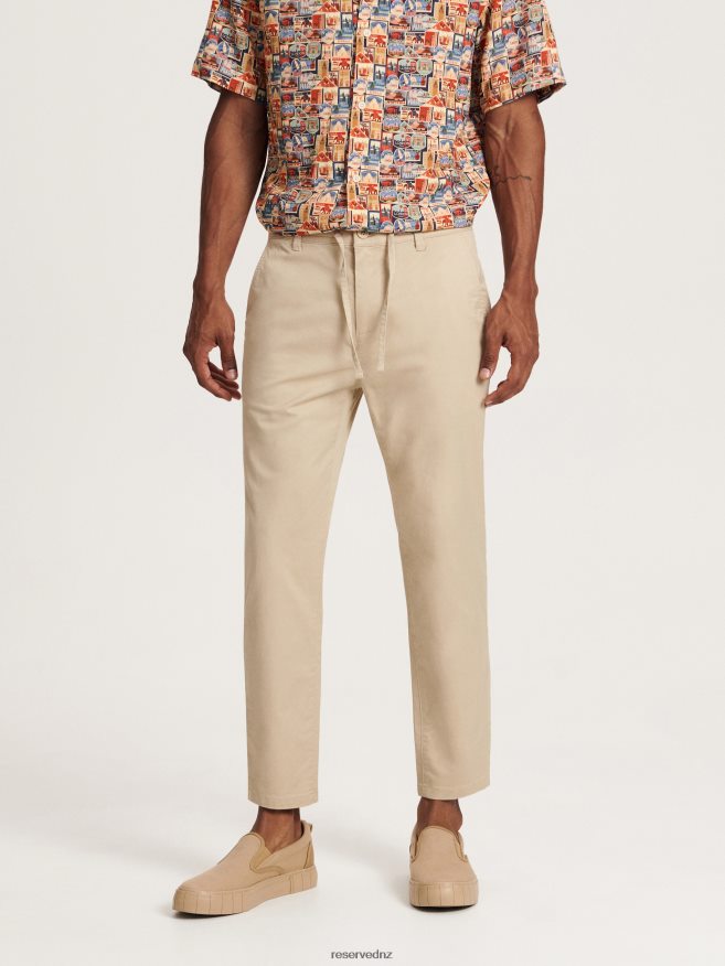 Reserved Men Carrot Slim Trousers P6H08T1500 Apparel Beige