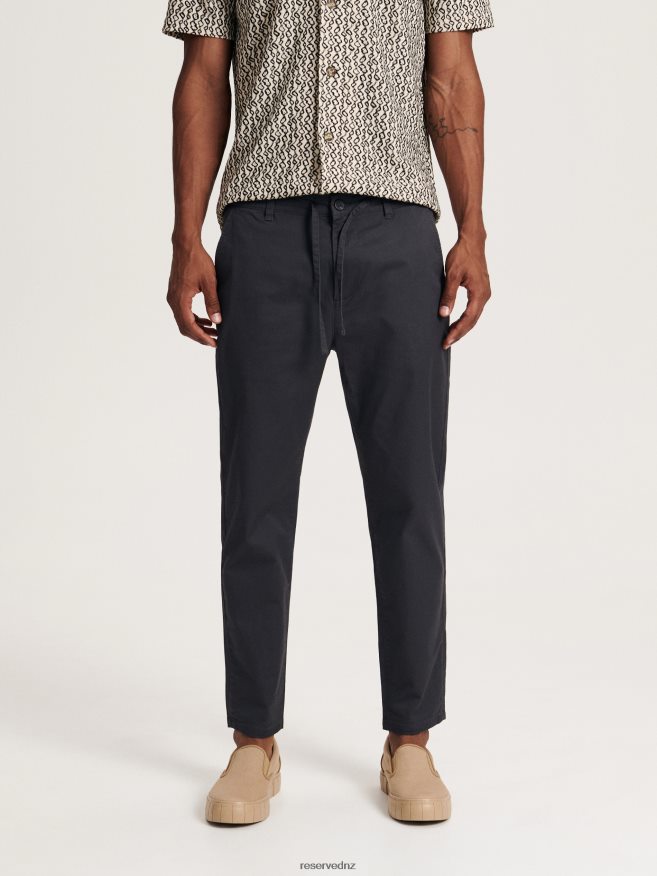 Reserved Men Carrot Slim Trousers P6H08T1503 Apparel Dark Grey