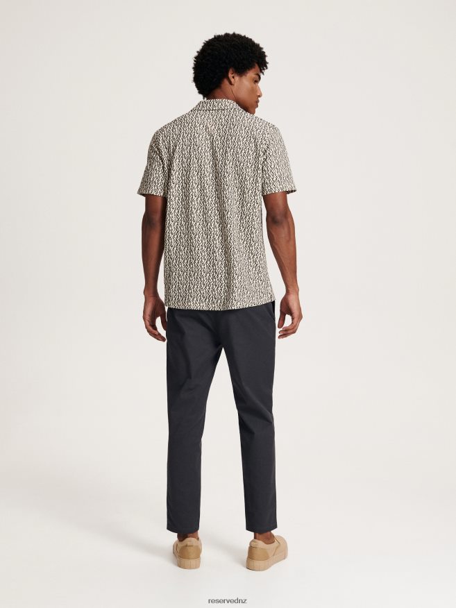 Reserved Men Carrot Slim Trousers P6H08T1503 Apparel Dark Grey