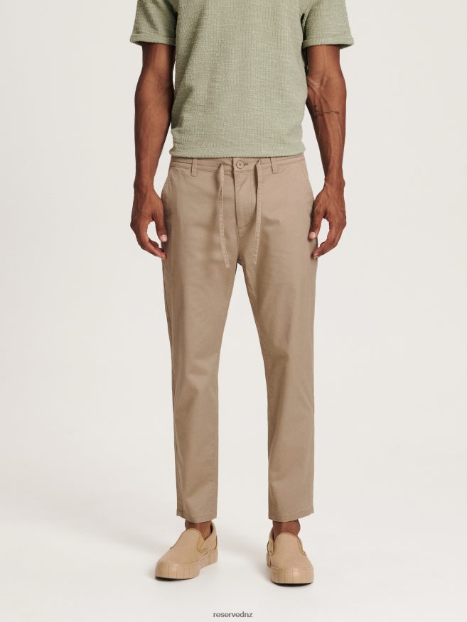 Reserved Men Carrot Slim Trousers P6H08T1517 Apparel Beige