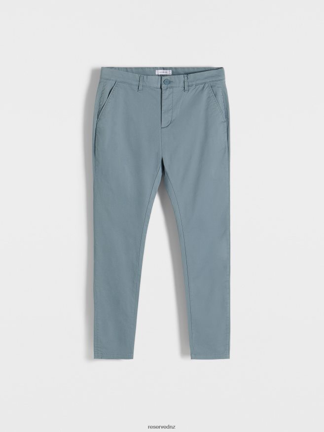 Reserved Men Chino Slim Fit Trousers P6H08T1079 Apparel Steel Blue