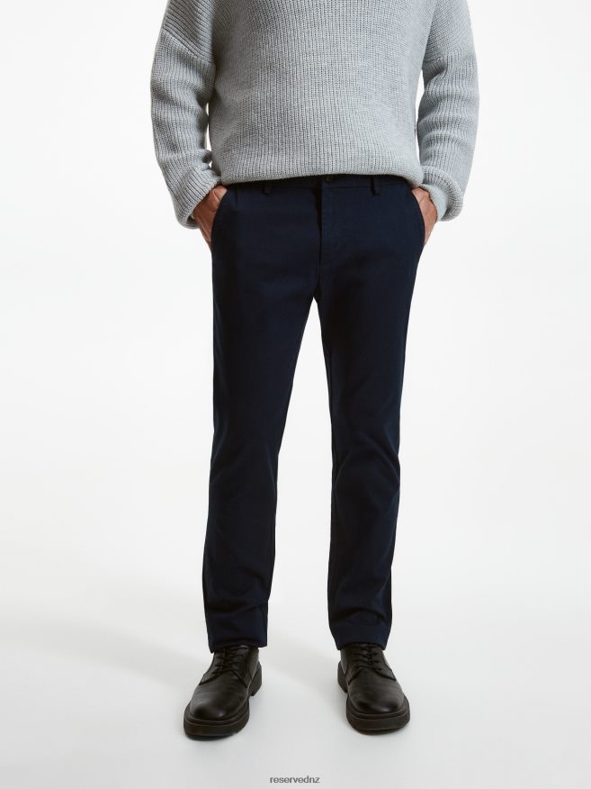 Reserved Men Chino Slim Fit Trousers P6H08T1081 Apparel Navy