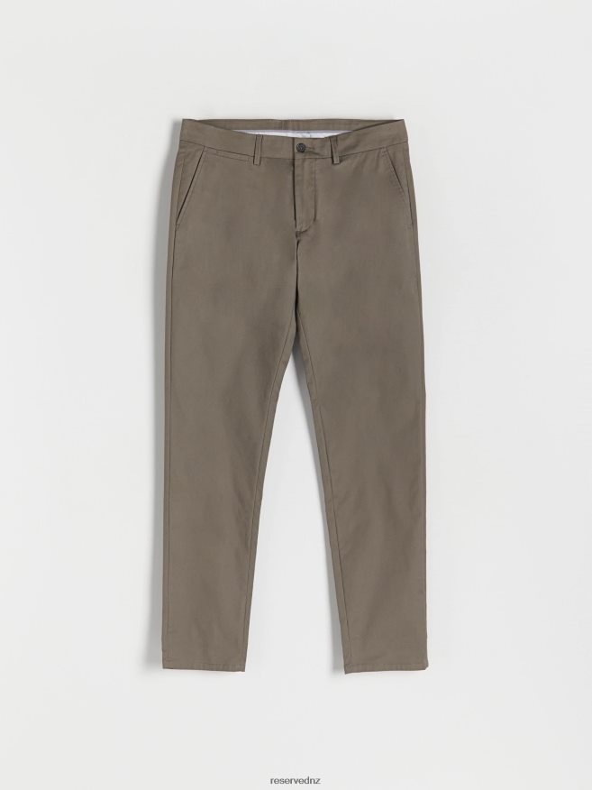 Reserved Men Chino Slim Fit Trousers P6H08T1104 Apparel Coffee