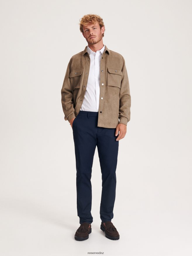 Reserved Men Chino Slim Fit Trousers P6H08T1115 Apparel Steel Blue