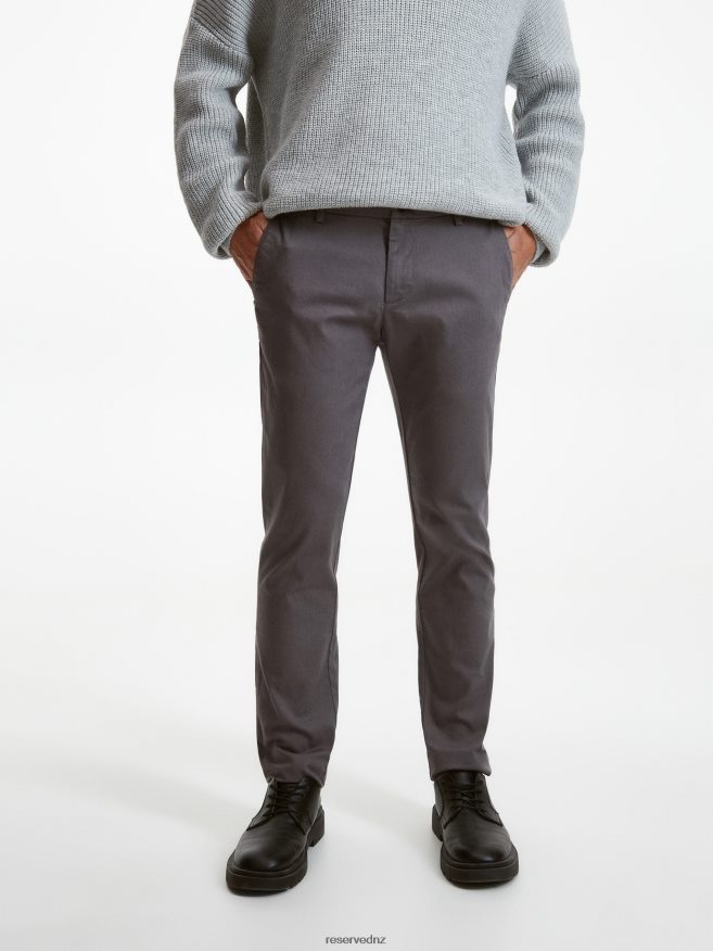 Reserved Men Chino Slim Fit Trousers P6H08T1140 Apparel Dark Grey