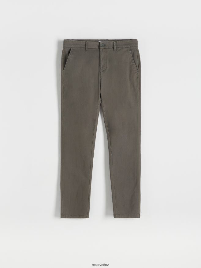 Reserved Men Chino Slim Fit Trousers P6H08T1149 Apparel Dark Grey