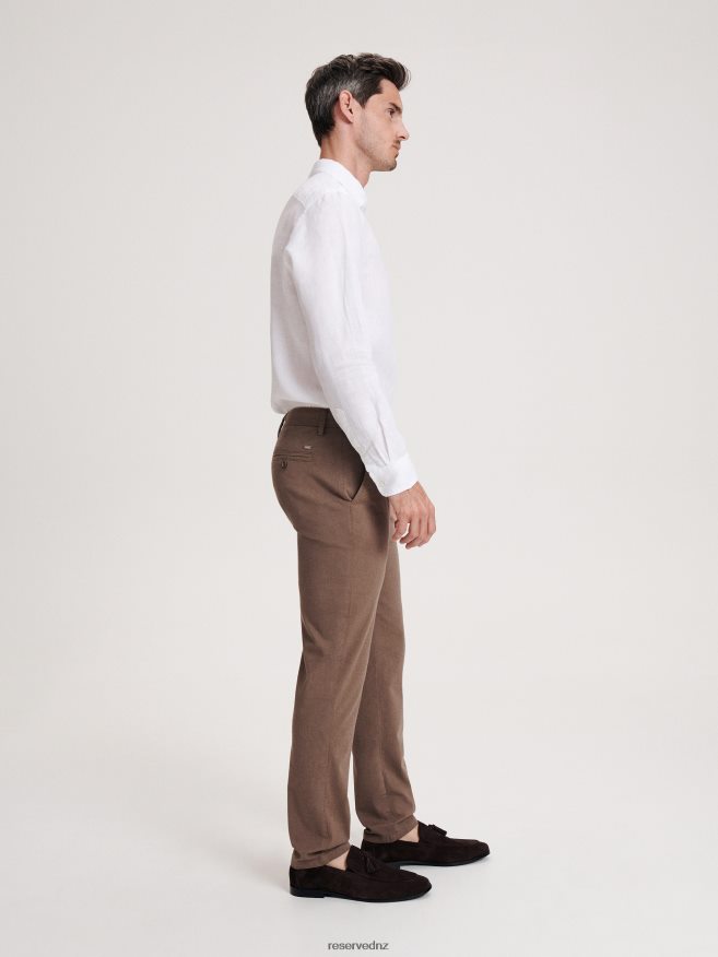 Reserved Men Chino Slim Trousers P6H08T1490 Apparel Coffee