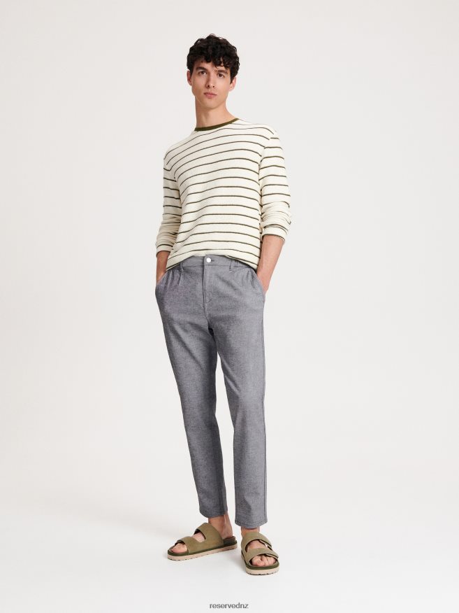 Reserved Men Chino Slim Trousers P6H08T1520 Apparel Dark Grey