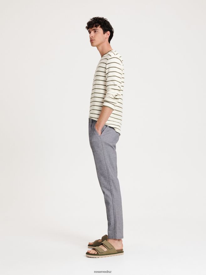 Reserved Men Chino Slim Trousers P6H08T1520 Apparel Dark Grey