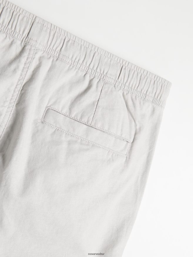 Reserved Men Chino Trousers With Linen Blend P6H08T1357 Apparel Light Grey