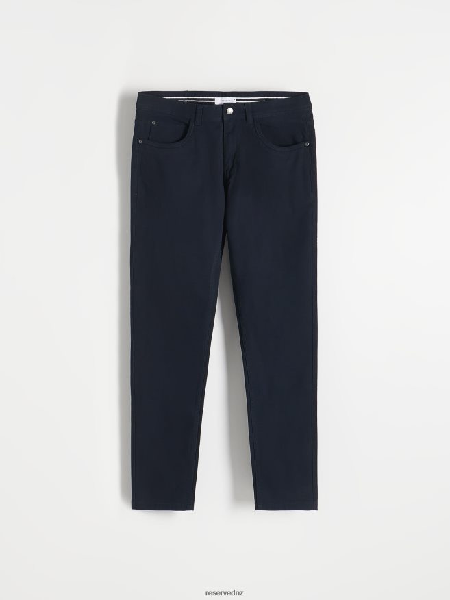 Reserved Men Cotton Trousers Slim Fit P6H08T1119 Apparel Navy
