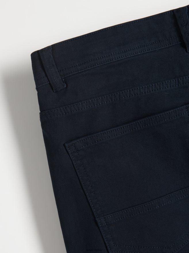 Reserved Men Cotton Trousers Slim Fit P6H08T1119 Apparel Navy