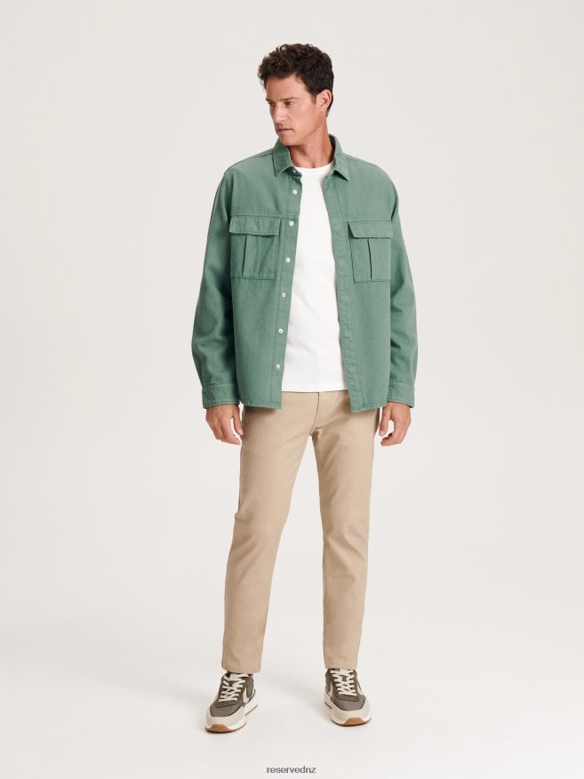 Reserved Men Cotton Trousers Slim Fit P6H08T1123 Apparel Beige