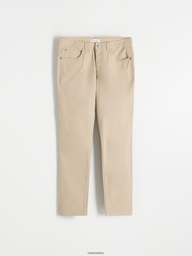 Reserved Men Cotton Trousers Slim Fit P6H08T1123 Apparel Beige
