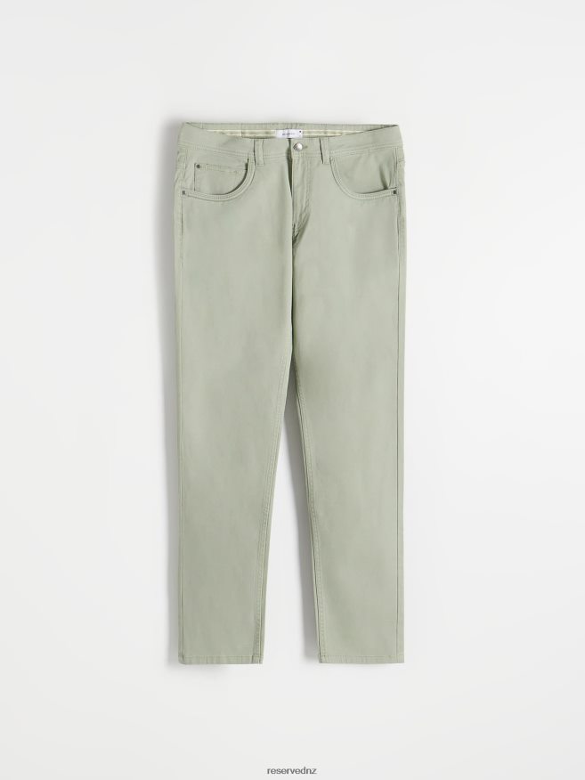 Reserved Men Cotton Trousers Slim Fit P6H08T1130 Apparel Light Turquoise