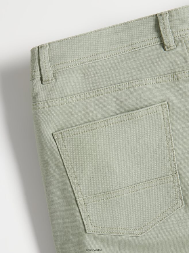 Reserved Men Cotton Trousers Slim Fit P6H08T1130 Apparel Light Turquoise