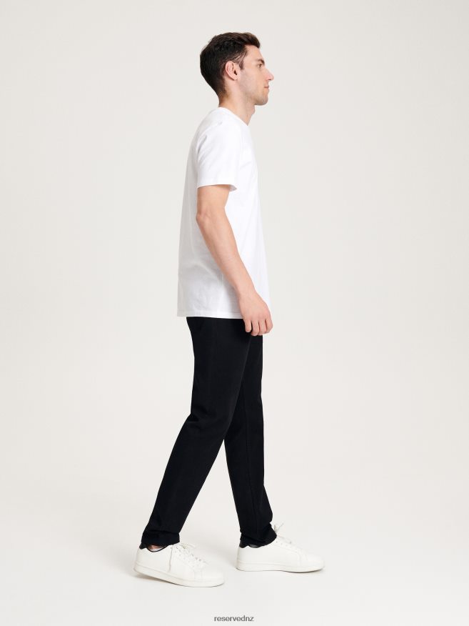 Reserved Men Cotton Trousers Slim Fit P6H08T1134 Apparel Black