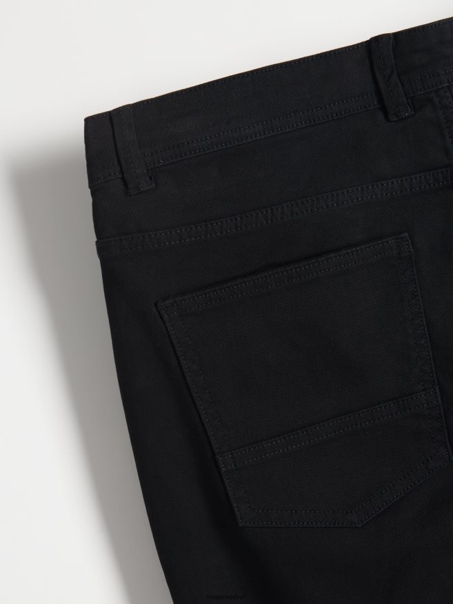 Reserved Men Cotton Trousers Slim Fit P6H08T1134 Apparel Black
