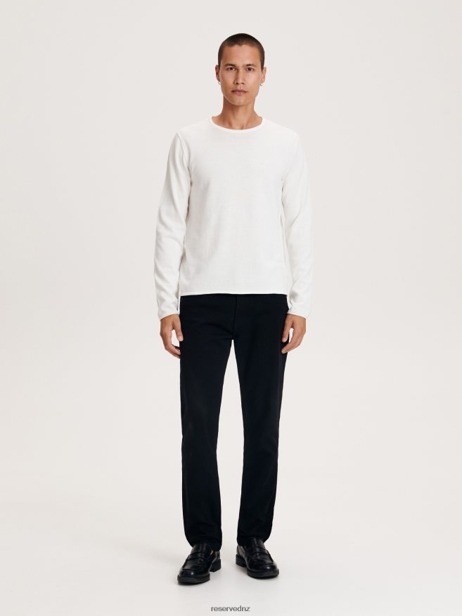 Reserved Men Cotton Trousers Slim Fit P6H08T1134 Apparel Black