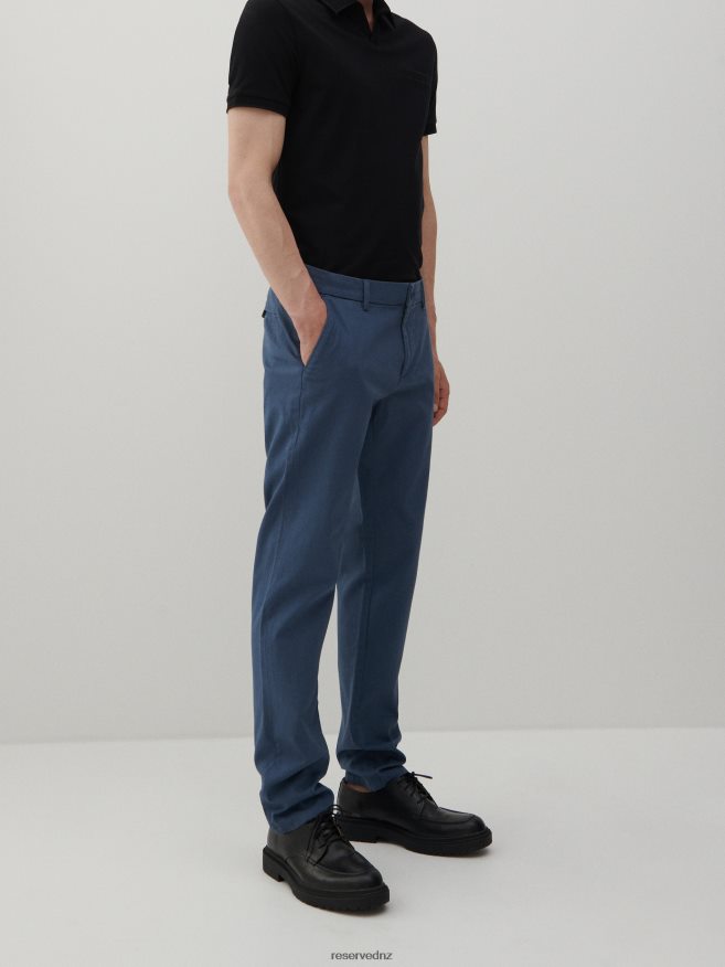 Reserved Men New Chino Slim Fit Trousers P6H08T1516 Apparel Steel Blue