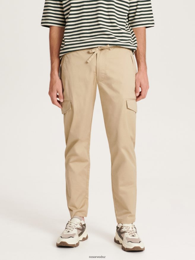 Reserved Men Slim Cargo Trousers P6H08T1143 Apparel Beige