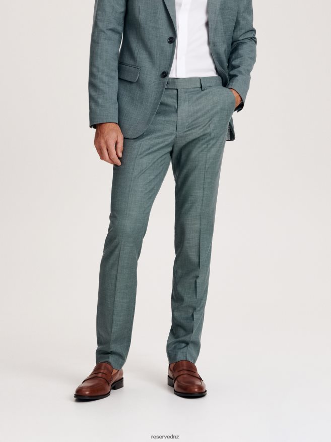 Reserved Men Slim Trousers With Pressed Crease P6H08T1133 Apparel Green
